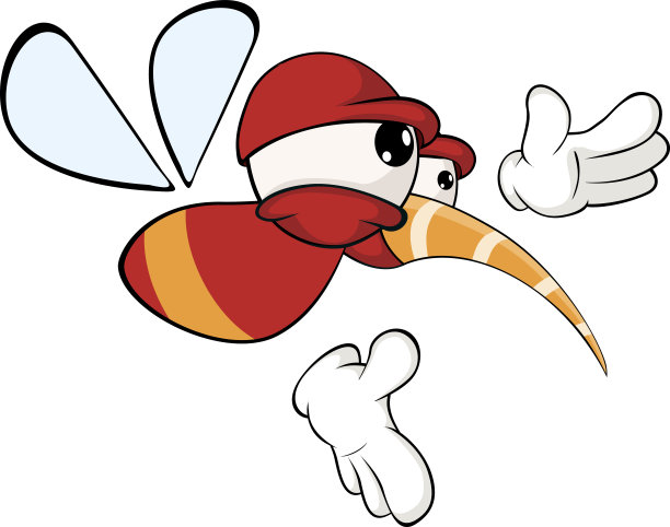 卡通插图的红色苍蝇昆虫的电脑游戏图片下载