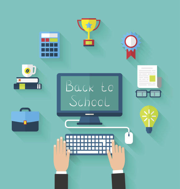 平面图标和对象的高中图片下载