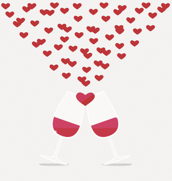情人节快乐。两杯红酒图片下载