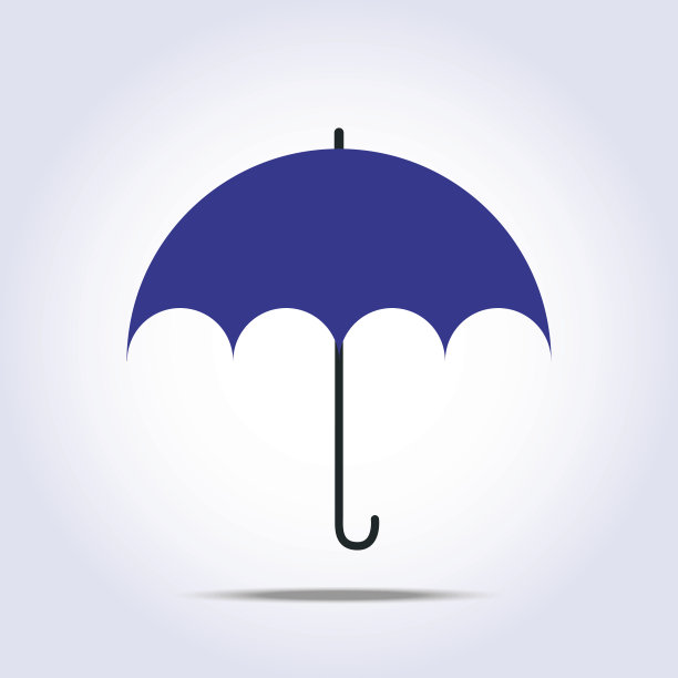 深蓝色伞简单的图标图片下载