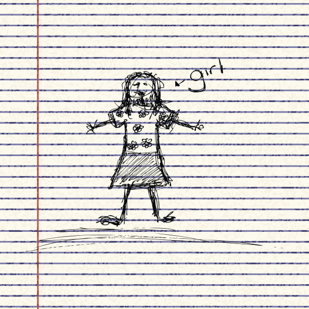 穿花上衣的小女孩图片下载