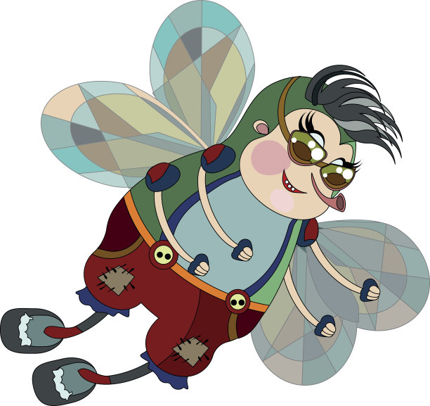 可爱的绿色苍蝇在飞行图片下载