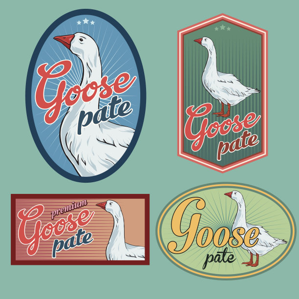 鹅头复古标签集图片下载