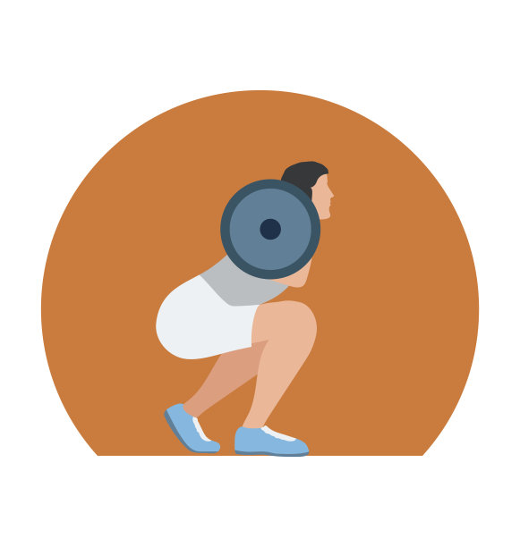 举重运动员彩色矢量图标图片下载