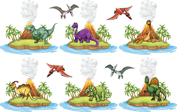 恐龙生活在岛上图片下载