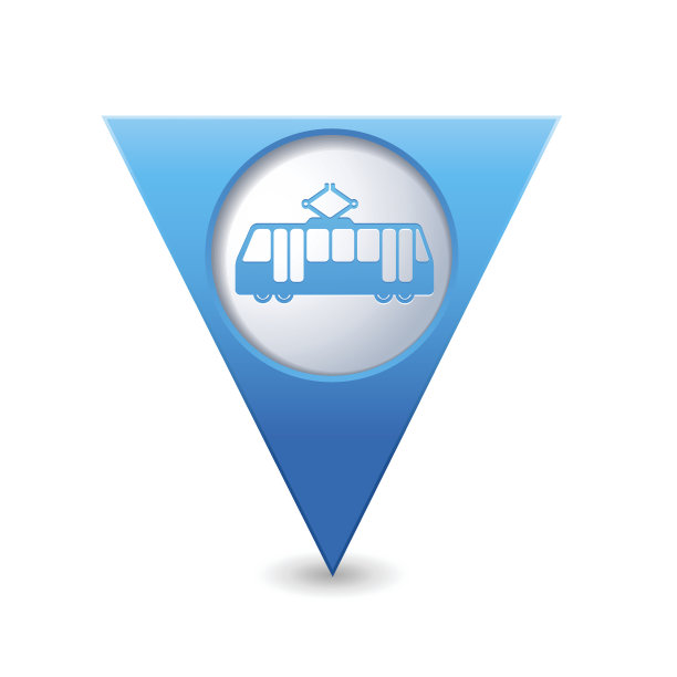 地图指针与电车图标图片下载