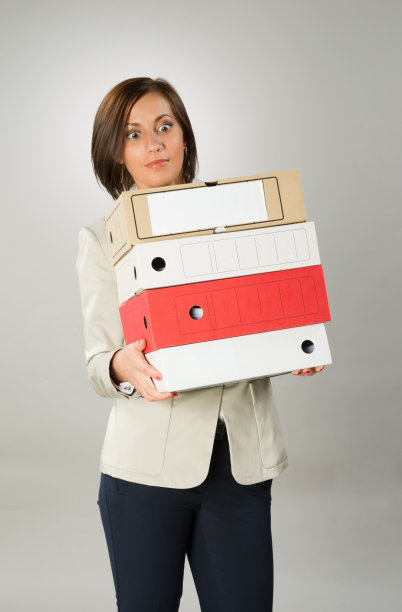 女秘书被孤立在白色背景上图片下载