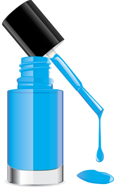 蓝色指甲油顶部有盖子。图片下载