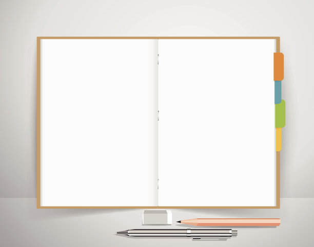 笔记本用钢笔和铅笔，商务工作要素图片下载