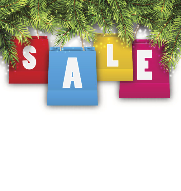 抽象背景与圣诞购物销售袋图片下载