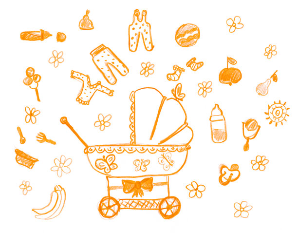 手绘儿童对象集。孩子的画图片下载