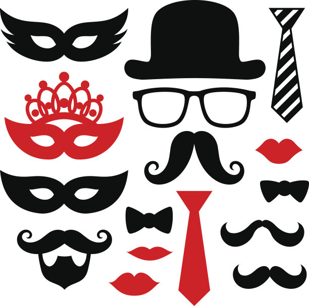 用胡子和嘴唇做派对道具图片下载