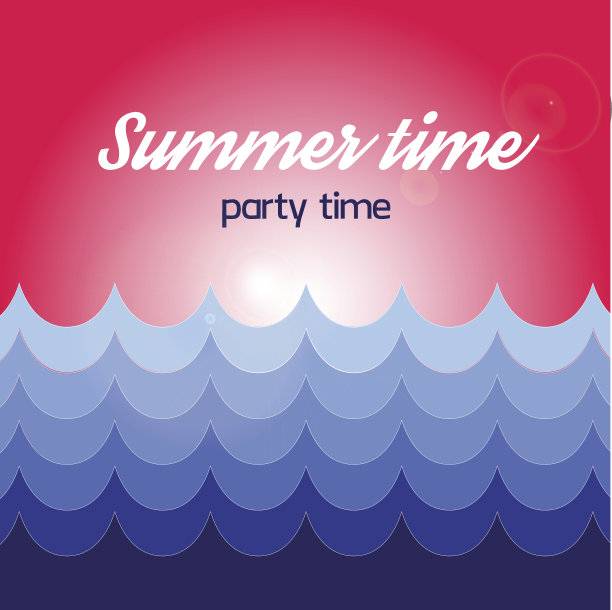 红色背景下的海滩图片下载