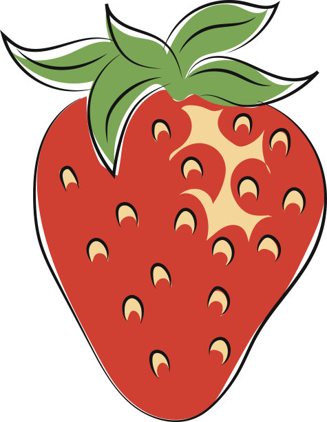 草莓手绘彩色矢量图标图片下载
