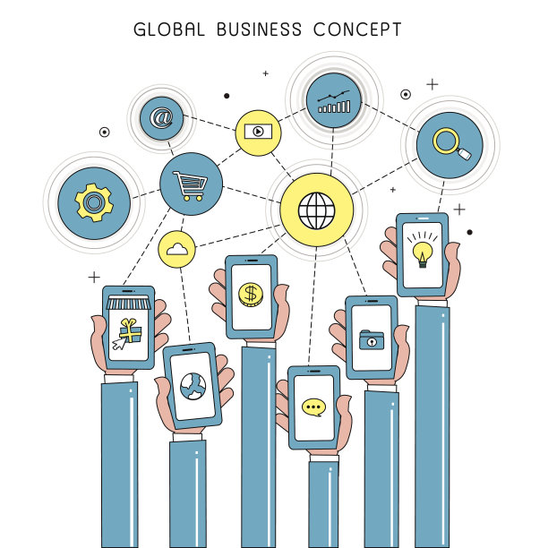 设备的全球商业概念图片下载