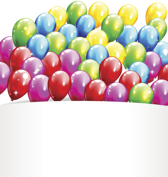 彩色充气庆祝气球与框架I图片下载