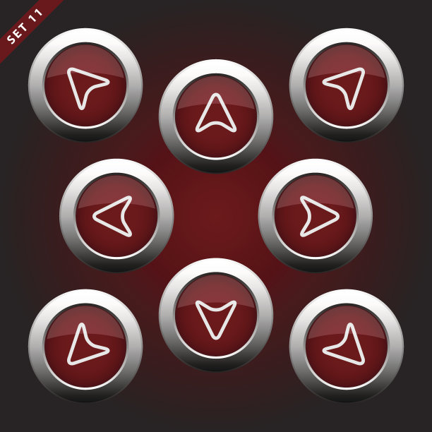 带有箭头的图标-八个方向图片下载