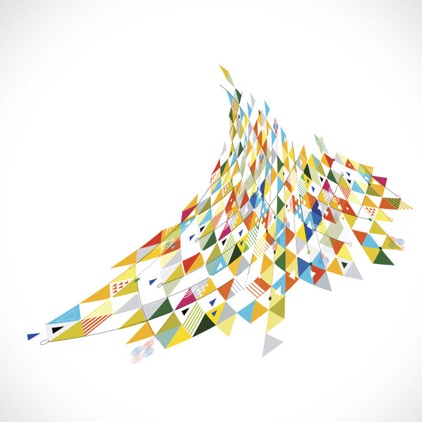 在透视曲线上混合几何装饰抽象创意几何图片下载