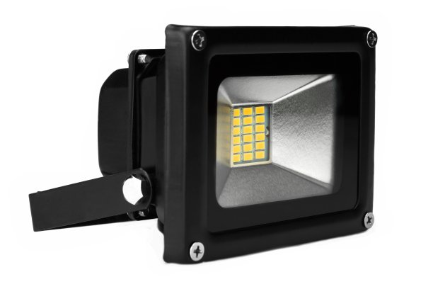 室外防水LED泛光灯隔离在白色图片下载