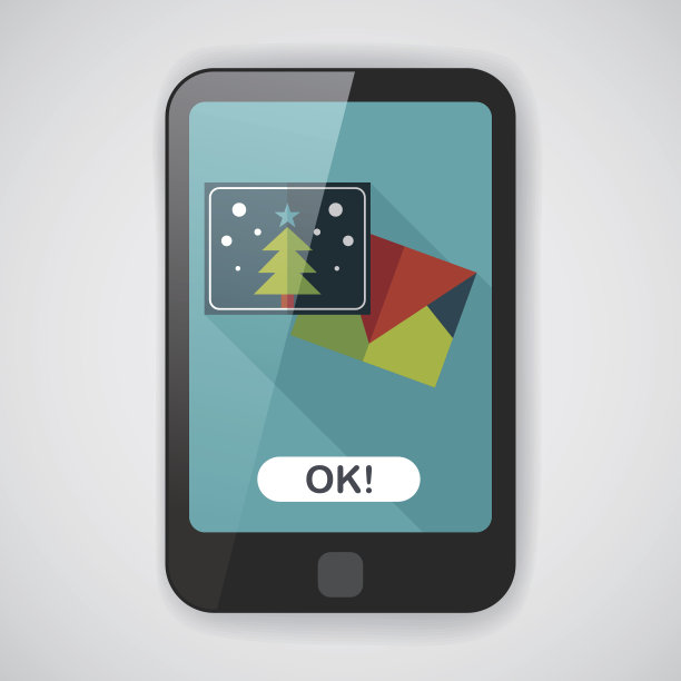 圣诞贺卡扁平图标与长影子，eps10图片下载