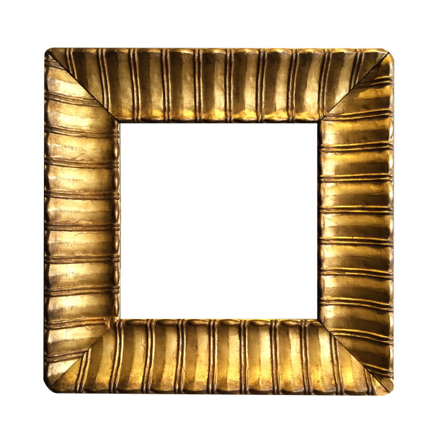 空白古董金框架孤立在白色背景图片下载
