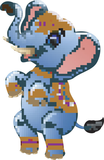 可爱的大象卡通站立图片下载