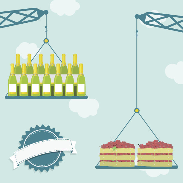 鹤配葡萄和香槟图片下载