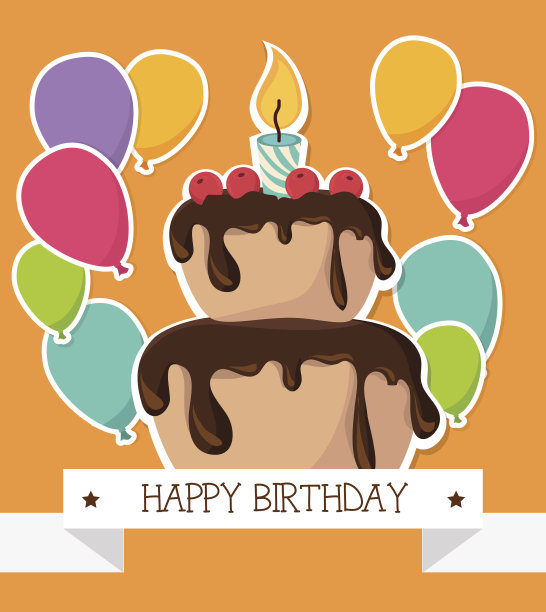 生日设计，矢量插图。图片下载