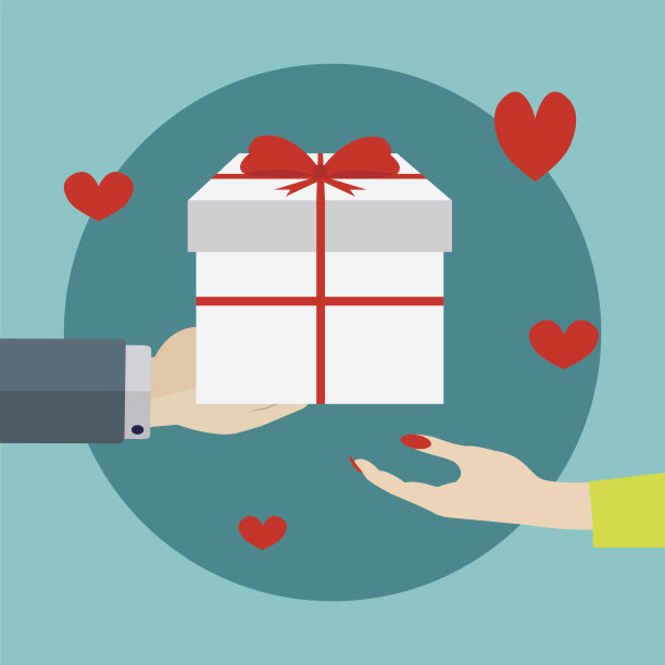 送礼物给一个女人矢量插图图片下载