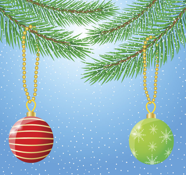 圣诞节日背景与球图片下载
