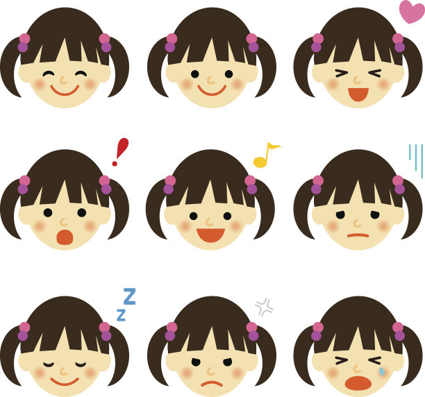 女孩的面部表情图片下载