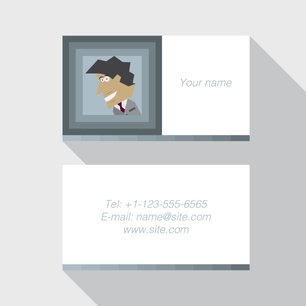 蓝色的现代名片模板图片下载