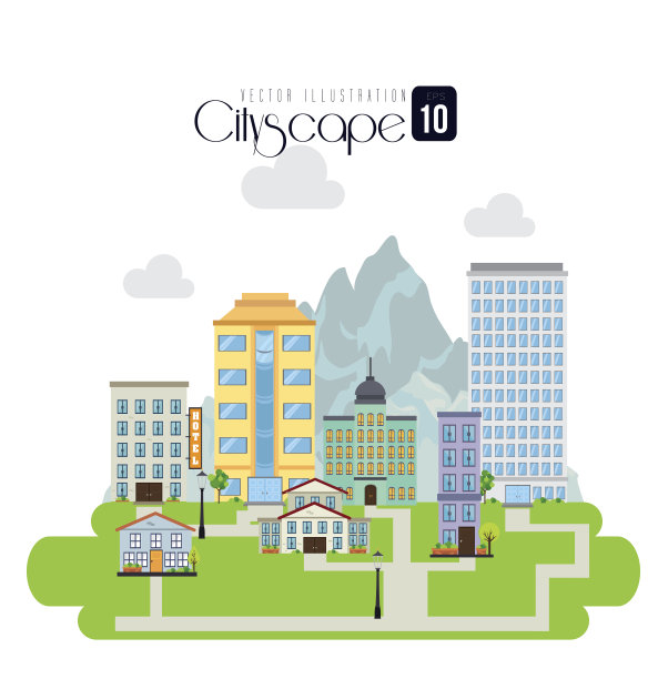 城市设计，矢量插图。图片下载