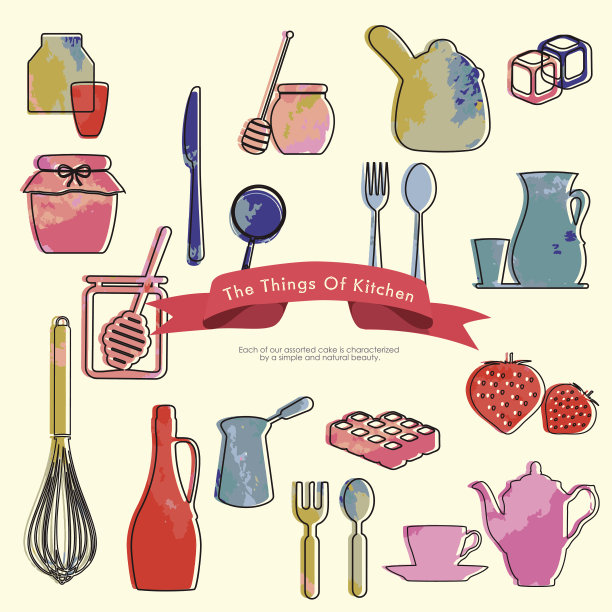 向量/厨房的东西图片下载