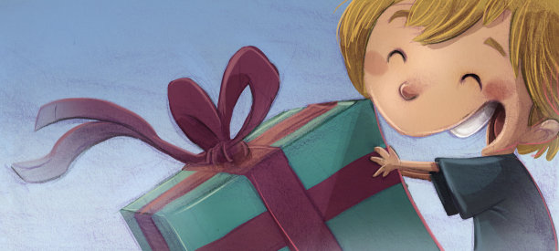 有礼物的孩子图片下载