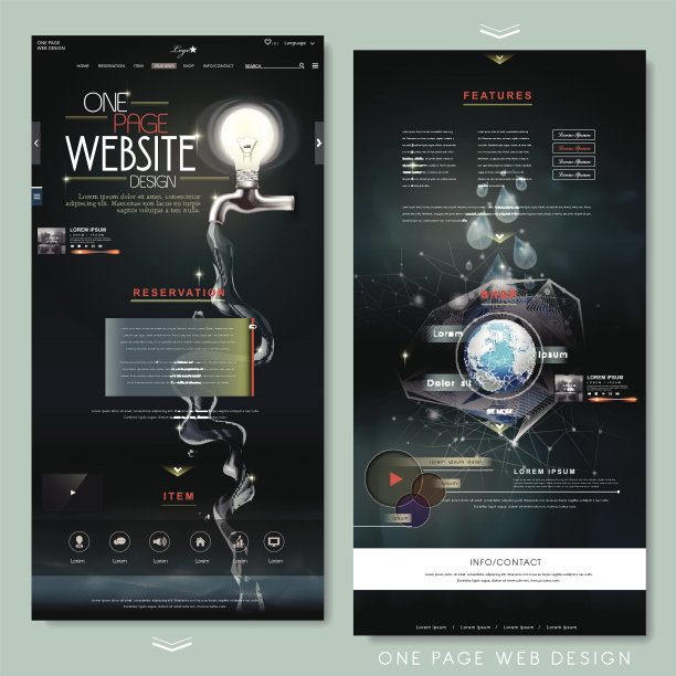 创意一页网站设计模板图片下载