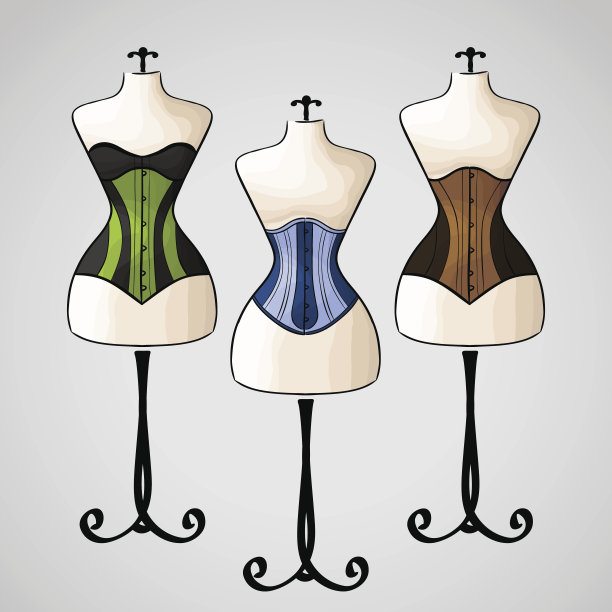 紧身胸衣上的女性模特图片下载