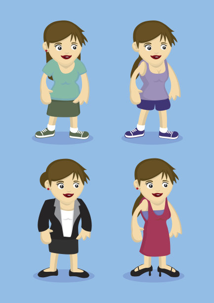 女性时尚设计矢量插图服装为不同的O图片下载