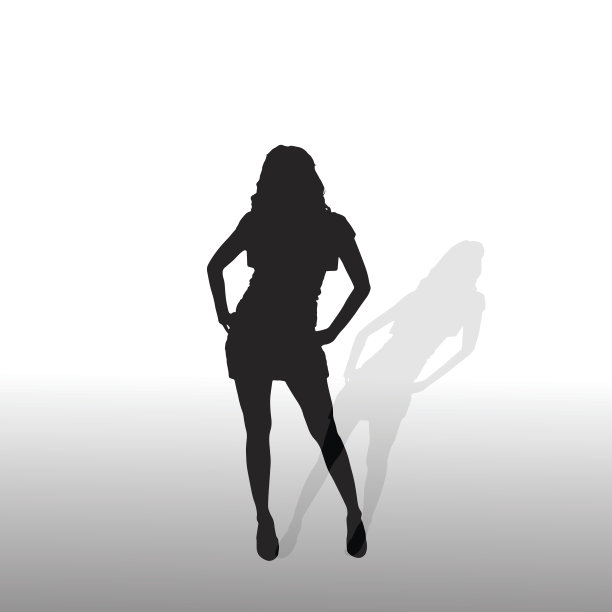 一个女人的矢量剪影。图片下载