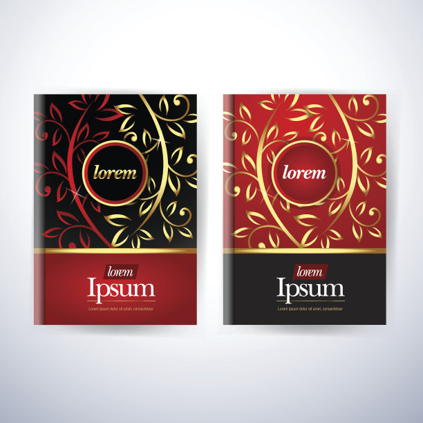 两种时尚、艺术、复古、抽象的合成目录模板。图片下载