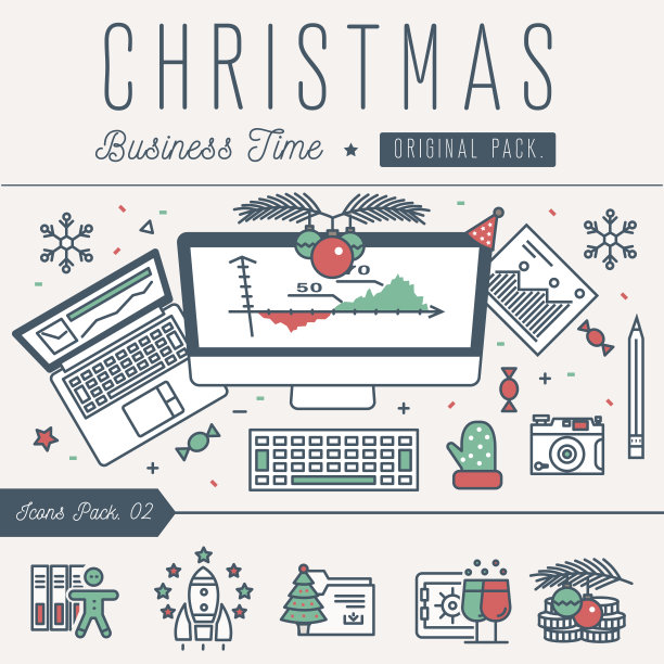 现代优秀圣诞快乐商务时间。图片下载