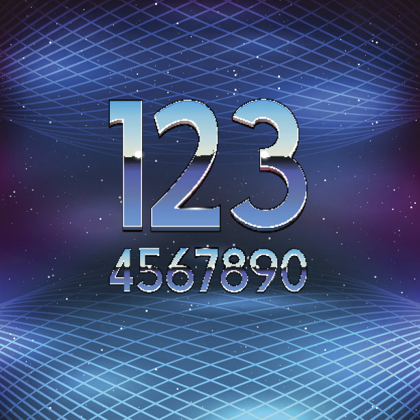 薄铬字母表在80年代复古未来主义风格图片下载