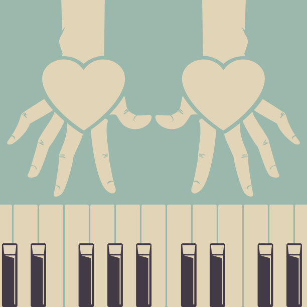 手弹钢琴图片下载