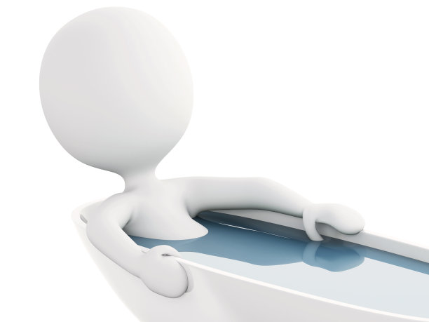 3d白人在洗澡时放松图片下载