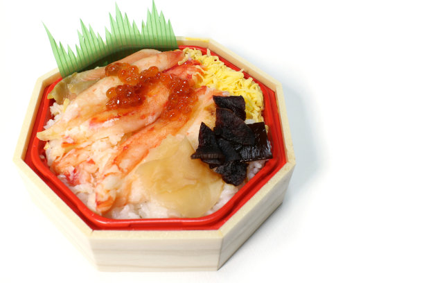 日本蟹午餐盒在白色#2图片下载