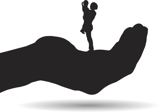 一个家庭的矢量剪影。图片下载