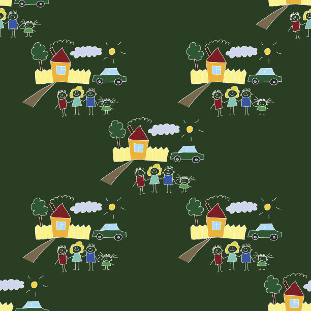 彩色无缝黑板图案。图片下载