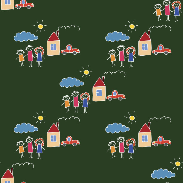 彩色无缝黑板图案。图片下载