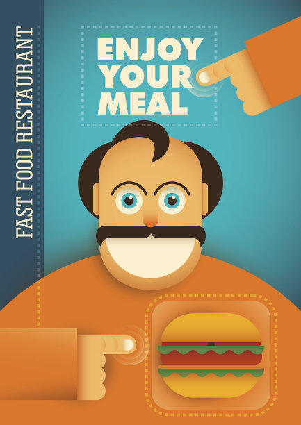 快餐店的漫画海报。图片下载