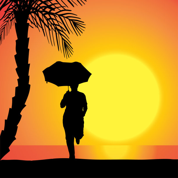 一个女人的矢量剪影。图片下载